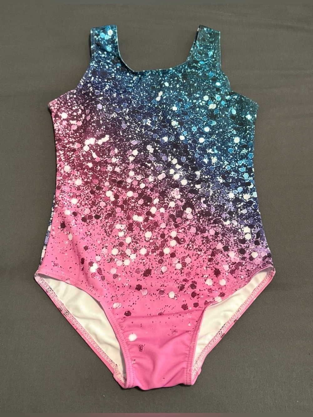 Girls Pink & Blue Gradient One-Piece Swimsuit
